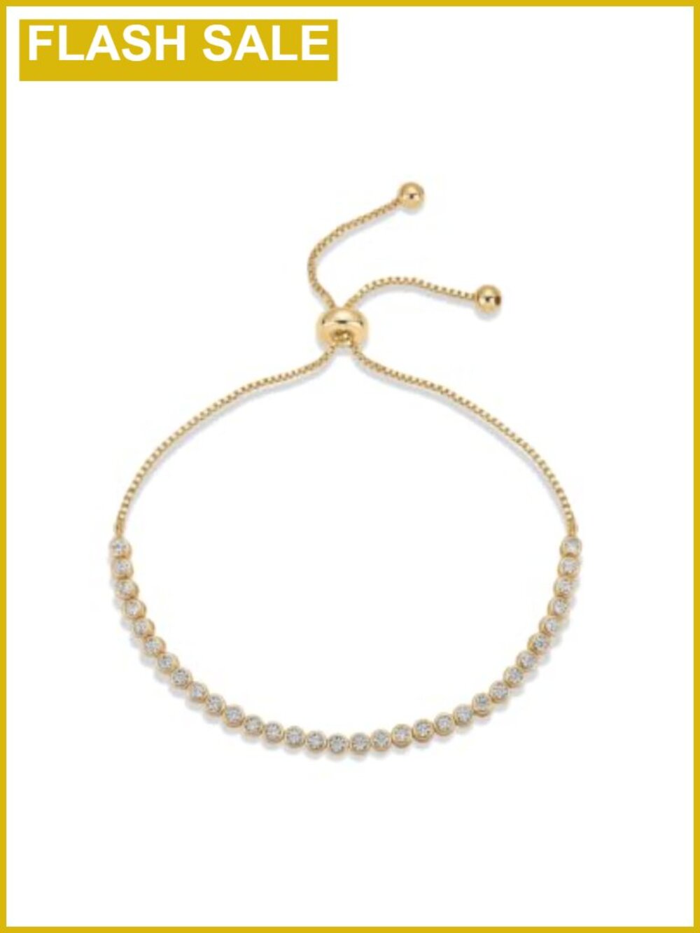 14K Gold Plated Adjustable CZ Tennis Bracelet